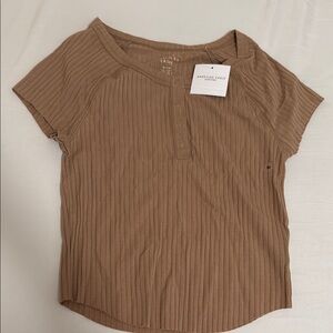American Eagle Outfitters Tan Ribbed Top